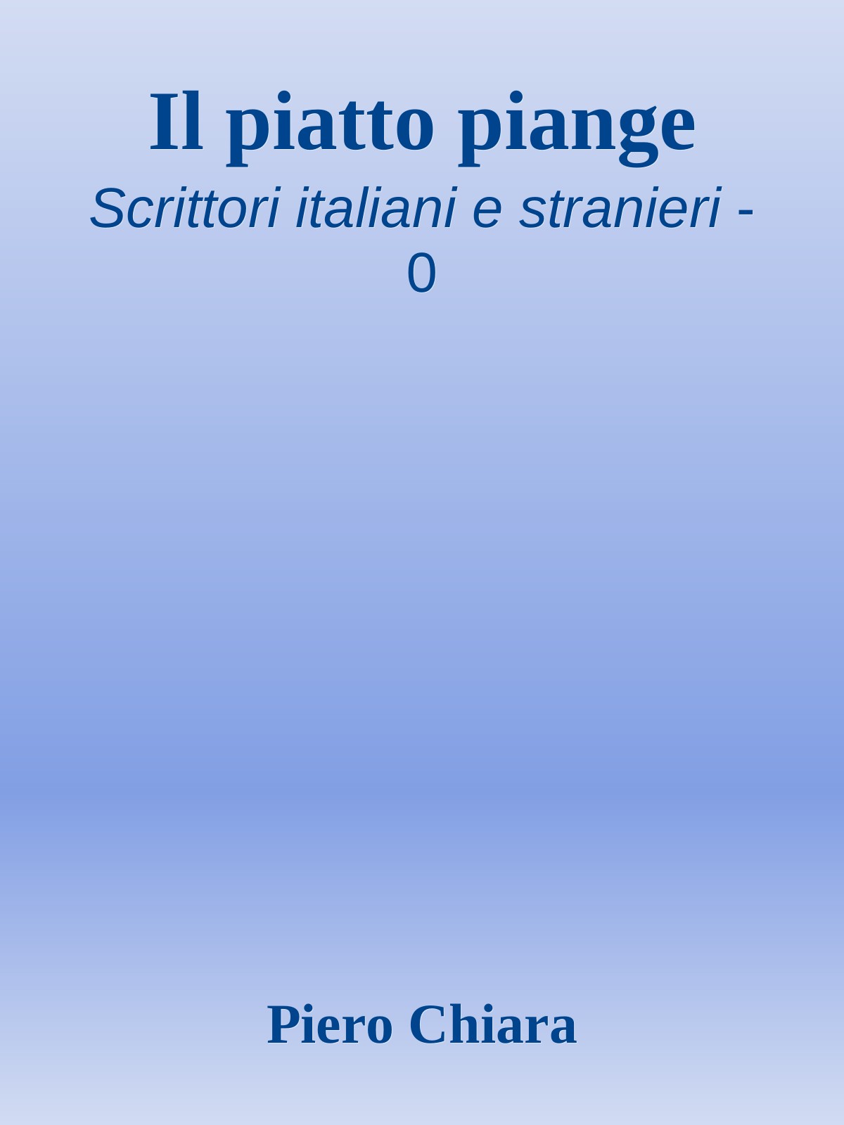 Il piatto piange