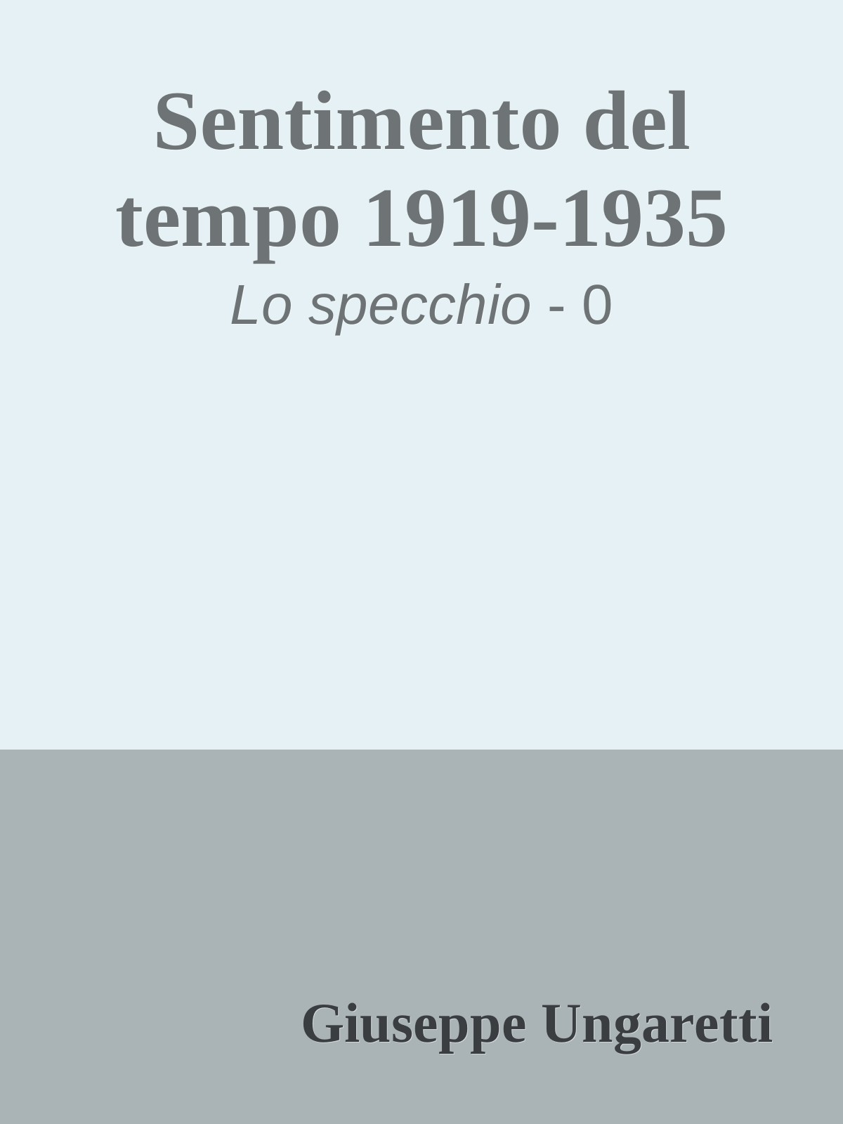 Sentimento del tempo  1919-1935