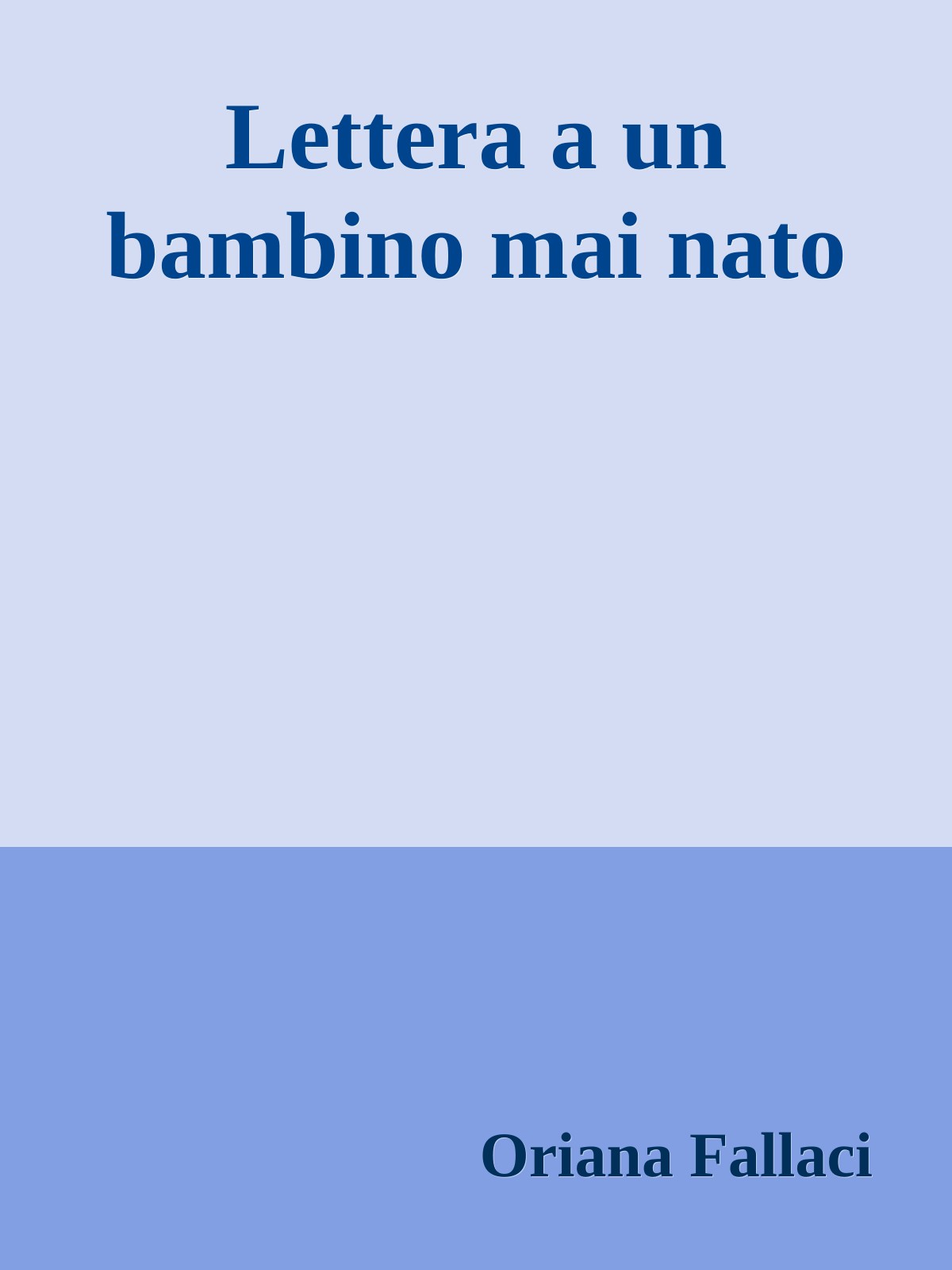 Lettera a un bambino mai nato