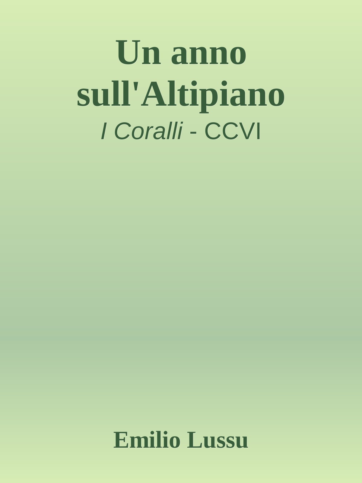 Un anno sull'Altipiano